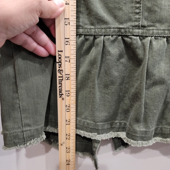 River Island British Distressed Frayed Khaki Jacket - Sz 38 EU / 12 UK - Picture 11 of 11